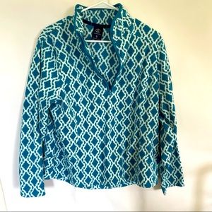 Lands’ End kids jacket blue and white